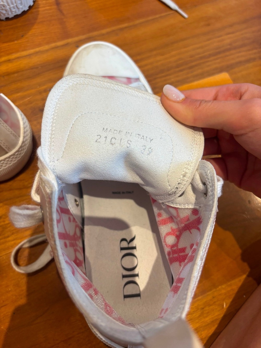 Dior Pink Monogram High-Top Sneakers - Picture 5 of 5